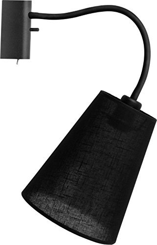 Licht-Erlebnisse Wandleuchte mit Schalter Schwarz Metall Wandlampe Wohnzimmer modern schwenkbar Hotelleuchte Flexkabel Wippschalter Jugendzimmer Leuchte Schlafzimmer Lampe Leselampe