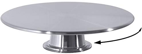 Contacto Drehbare Tortenplatte, Ø 32 x H7,5 cm, Edelstahl, seidenmatt poliert, Servierplatte für Torten/Kuchen
