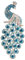 EVER FAITH Österreichische Kristall Elegante Tier Peacock Plume Anhänger Brosche Hellblau Gold-Ton