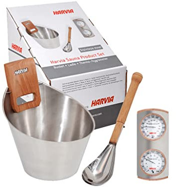 Harvia SN-SA006 - Kit Seau Louche Hygromètre Thermomètre - Pour Sauna