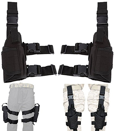 UniqueFire Left Hand & Right Hand Adjustable Universal Waterproof Pistol/Gun Drop Puttee Leg Thigh Holster Pouch Holder