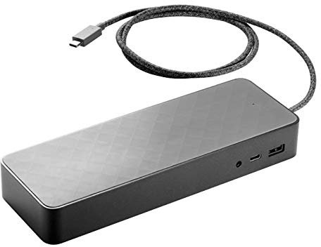 HP 1 MK33UT # ABA USB-C docking station universale per Chromebook 14 G4, EliteBook 1040 G4, Zbook studio G3 mobile workstation & More, nero (Refurbished)