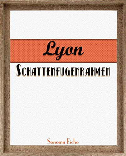 Homedeco-24 Lyon Schattenfugenrahmen 80x120 cm in Sonoma Eiche Dekor ohne Verglasung ideal für Canvas Leinwand Bilder Farbwahl