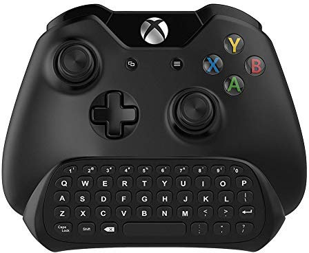 Xbox One Chatpad Gaming Wireless Mini Keyboard ChatPad 2.4GHz Receiver and 3.5mm Jack for Xbox One Elite & Slim Game Controller Gamepad (Black)