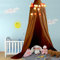Betthimmel für Kinder Babybett, niedliche Baumwolle Runde Kuppel hängen Betthimmel Moskitonetz Vorhang für Baby Kinder spielen Home Decor(braun)