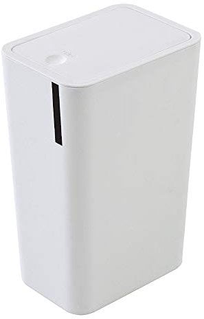 Inbagno Pattumiera bagno 8 litri, dimensioni 15.5x22xh.33 cm, diverse colorazioni, coperchio con apertura Push, realizzata in plastica di alta qualità (Bianca)