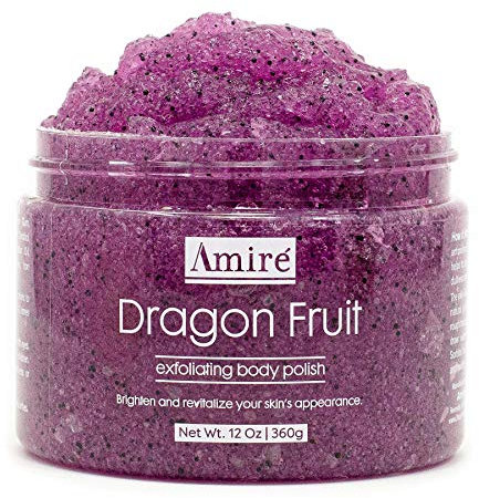 Amire Dragon Fruit Jelly Peeling-Körperpeeling-Poliermittel, Peeling für trockene, dehydrierte und abgestorbene Haut, Verbesserung der Körperhautstruktur und Aufhellung des Aussehens, 12 Unzen
