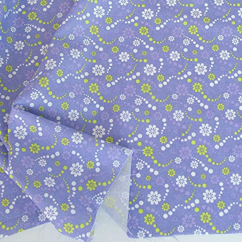 TOLKO 50cm Baumwollstoff Meterware weiche kochfeste Baumwoll-Popeline Kleid Bluse Kostüm Gardinenstoff Vorhangstoff Bezugsstoff Dekostoff Baumwolle Baumwollstoffe zum Nähen Dekorieren (Lila Weiß)