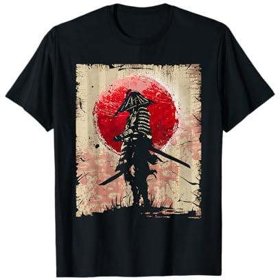 Japanese Art Samurai Vintage Fighter Retro Design,Short Sleeve T-Shirt