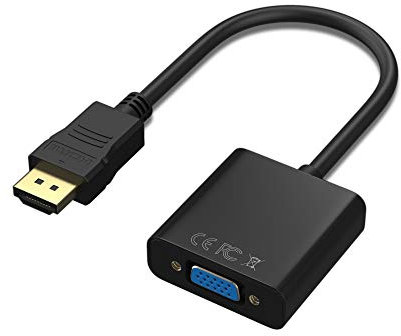Adaptateur HDMI vers VGA 1080P, HDMI mâle vers VGA Femelle avec Audio pour Ordinateur Portable, PC, Ordinateur de Bureau, TV, Xbox, etc. Noir