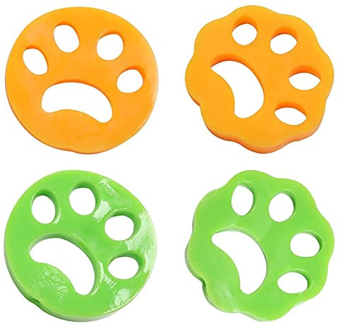 HONGECB Tierhaarentferner Waschmaschine, Tierhaarentferner Für Wäsche, Haustier Haarentferner, Waschmaschine Haarfänger Haarentfernung Für Hundehaar Katzenfell, 4 Stück, Gelb, Grün