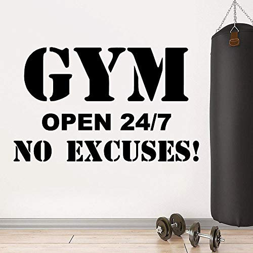 Fitnessstudio Frine Wandaufkleber für Gym Fitnessraum Motivation Wandkunst Aufkleber Home Interior Decor Poster Keine Ausreden 68x42 cm
