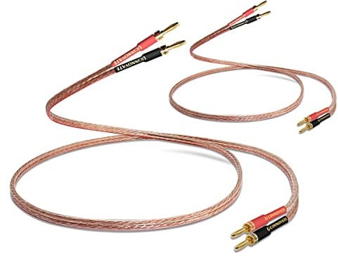WOWLED 13 AWG Lautsprecherkabel mit Bananensteckern, 2 Pack 2m HiFi-Lautsprecherkabel mit vergoldeten Bananensteckern, Bananenstecker männlich zu männlich Audiokabel Lautsprecherkabelstecker