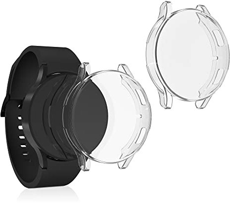 kwmobile 2X Schutzhülle kompatibel mit Samsung Galaxy Watch 4 (40mm) Hülle - Fullbody Cover Set aus Silikon - Transparent