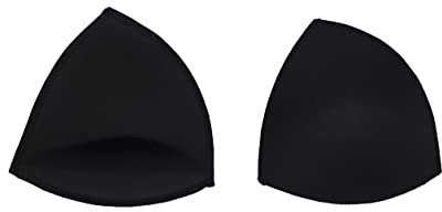 Merceria Pour Toi... Coppia Inserti per Reggiseno Push up Imbottiti Taglia 1 2 3 4 Bianco Nero Nudo Bikini Abito Top Reggiseno Sportivo Coppe Triangolo Rimovibile da Cucire (4, Nero)
