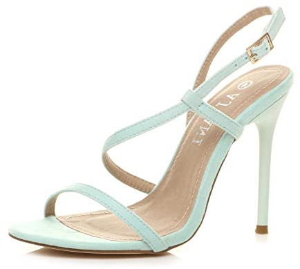 AJVANI high heel barely there strappy buckle evening sandals shoes size 4 37