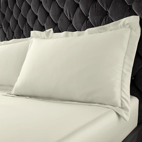 Catherine Lansfield Silky Soft Satin Oxford Pillow case Pair Champagne Gold