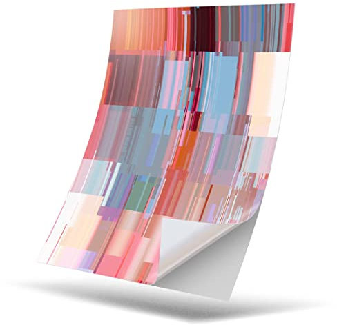 1 x Vinyl Sticker A4 Rectangle Shape 210x297 mm - Abstract Digital Pink Red Oil Paint Art Print Decal Laptop Tablet Luggage Car Wall Fridge Door Sticker #12320