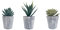 OneDesign Home Künstliche Mini-Topfpflanzen, 3 Stück, 11,4 cm hoch (Sukkulenten) für Heimdekoration, Büroschreibtisch, Tisch, Terrasse im Freien, Wohnzimmer – echte Blätter, realistische Erde