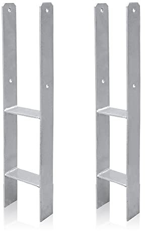 Jopassy H-Pfostenträger, 2*H-Anker, 91mm Gabelweiten, Materialstärke 5mm, Länge600mm, Pfostenschuh, H-Form Pfostenanker
