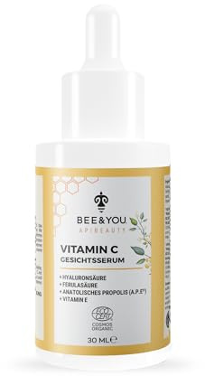 BEE and You Anti Aging, Anti Wrinkle Face Cream Serum with Vitamin C, Skin Brightener, Moisturizer, Skin Care, Bee Propolis Extract, Ferulic Acid Vitamin E, 1 fl oz