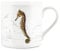 Purely Home Coastal Animals Seahorse Seaside Themed Mug - Fine Bone China White Coffee/Tea Present Gift