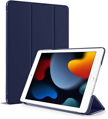 DV iPad 9.7 Inch 2017 2018 Air and Air 2 Smart Case Cover, Ultra Slim Lightweight Stand Case Shell with Translucent Back Cover, for Apple iPad 9.7(Air, Air 2 2017, 2018) Auto Sleep&Wake (Blue)