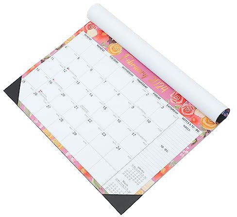 STOBOK 2024 Wall Calendar Wall Hanging Flamingo Cake Toppers Room Monthly Calendar Office Hanging Calendar Calendars Daily Use Monthly Calendar Desktop Accessories Household Paper
