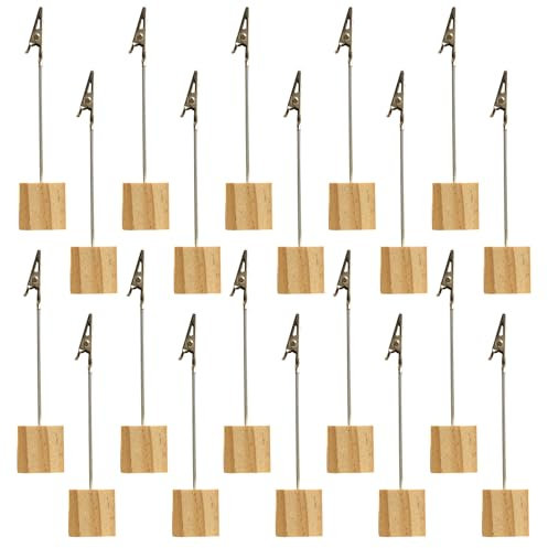 Orssmigs 20 Pcs Portafotos Pinzas Sujeta Fotos Pinza Foto Titular Memo Clip Madera Porta Notas Pinza Portafotos Soporte con Pinza para Fotos, Decoración de Oficina Boda Fiesta