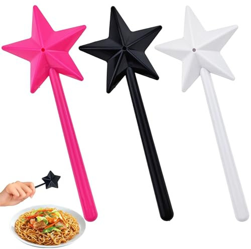 Capiant 3 PACK Wand Salt and Pepper Shakers, Pentagram Shape Salt Dispenser, Fairy Wand Salt and Pepper Shakers Refillable Pentagram Shape Salt Dispenser with Holes Kitchen Accessories, J248