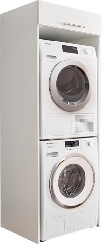 möbelando Waschmaschinenumbauschrank >LAUNDREEZY< in weiß - 67,5x200x67,5 (BxHxT)