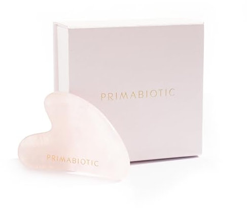 PRIMABIOTIC Gua Sha Pietra - Massaggiatore viso contro le rughe - Guasha in quarzo rosa - Skin Care - Prodotti di bellezza - Strumento massaggiante per la cura della pelle - Anti età