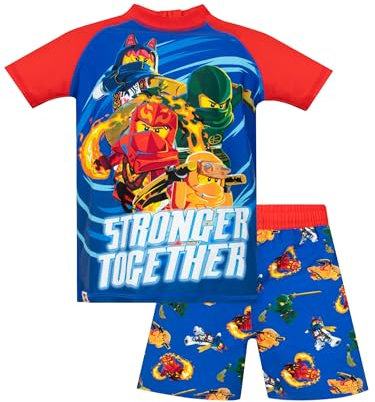LEGO Ninjago Boys Swimming Costume | Ninja Boys Swim Set | Ninjago Two Piece Kids Swimsuit| Blue | 9-10 Years