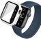 GANGANPRO Paquete de 2 fundas rígidas de policarbonato con protector de pantalla de vidrio templado para Apple Watch 7/8/9, ultrafina, impermeable, resistente a los arañazos, accesorios para iWatch de