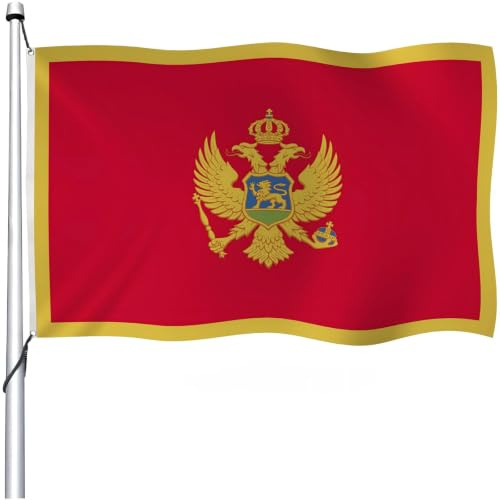 Aoihrraan Montenegro Flagge 60x100cm Doppelseitige Montenegrinische Flaggen Banner Für Feiern Im Freien Haus Garten Veranda Party Dekoration Fahnen Mit 2 Stabilen Ösen Präzision Maschine Genäht