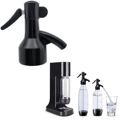 Sodafall Distributeur de soda fizz saver compatible avec les bouteilles Sodastream et d'autres marques de fabrication de soda (noir)