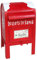 Tradineur - Buzón Americano Navideño - Diseño nevado - Fabricado en Plástico - Figura Decorativa - 28 x 16 x 17 cm - Color Rojo