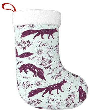 EHXEYC Lustige Fuchs-Weihnachtsstrümpfe, Ornamente, Süßigkeitentüten für Familie, Urlaub, Party, Weihnachtsbaumschmuck