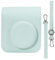 Mrracxy PU Leder Tasche Schutzhülle für Fujifilm Mini 12/11/9/8 Sofortbildkamera Reisetasche mit Film Tasche und verstellbarem Schultergurt (Mint Green)