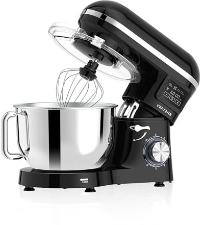 VERTENZ Cosmiq 50 Robot Pâtissier | 1900W | Bol Inox 6,2L | Reglage 6 Vitesses | Fonction Planétaire | Accessoires inclus | Idéal pour Pétrir Fouetter Mélanger | Design élégant et polyvalent