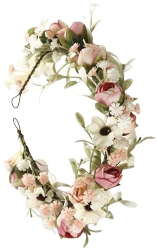 tocado de flores, diadema con corona de flores | Corona floral de boda,Decoración de fiestas festivas, guirnalda de corona de flores artificiales ajustable, accesorio para fotos para mujeres y niñas