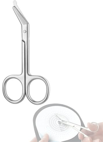 Stomabeutelschere – Stoma-Beutelschere mit stumpfer runder Spitze für Kolostomie-Pflege, Edelstahl, 11,2 cm lang, 2Stück