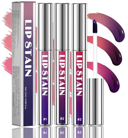 3pcs Lip Stain Peel Off,Easy Peel & Reveal Lip Gloss,Long Lasting Lip Tint Peel Off Non-Stick,Peel Off Lip Stain Waterproof Highly Pigmented,Nude Lip Gloss Peel Off Mask,Extreme Amazing Make Up