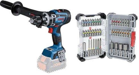 Bosch Professional BITURBO GSB 18V-150 C Cordless Combi Drill (Without Rechargeable Batteries and Charger, in Cardboard Box) + 43x Extra Hard Screwdriver Bit Set (197 x 110.5 mm, Accessories)