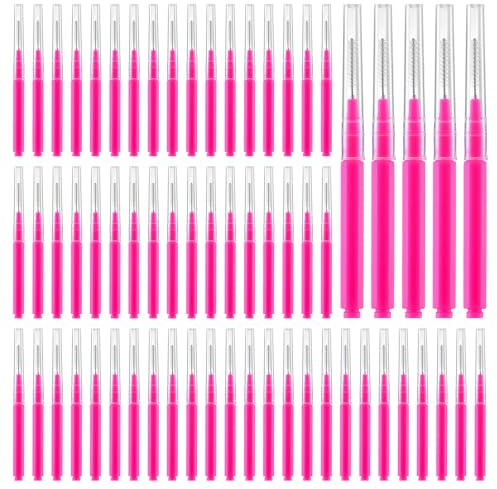 100 Stück Micro Augenbrauen Bürste Augenbrauen Pinsel Mit Kappe Tragbare Augenbrauen Lifting tools Laminier Wimpern Bürste Wimpernkamm Bürste Augenbrauen Und Wimpernlifting Werkzeuge