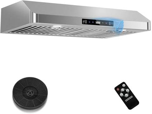 SNDOAS Under Cabinet Range Hood 30 inch,Stainless Steel Ducted/Ductless Range Hood with Touch/Gesture/Remote Control,700CFM & 3-Speed Kitchen Stove Vent Hood,Baffle Filters,3 Air Vents