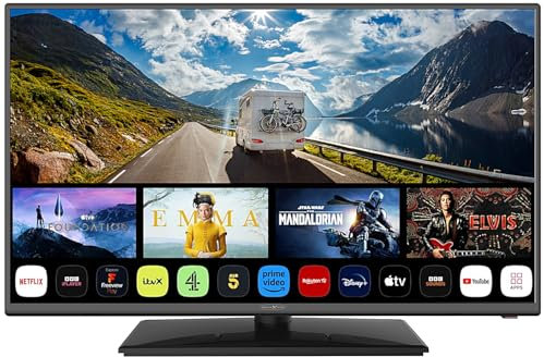 REFLEXION LED19iBT 19 Zoll Smart TV (HD Ready, DVB-T2/S2/C, HDMI, CI+, Bluetooth, WLAN, 12V/230V) – Leichter Camping Fernseher für Wohnwagen, Wohnmobil, Caravan, Boot & LKW mit VESA 100x100