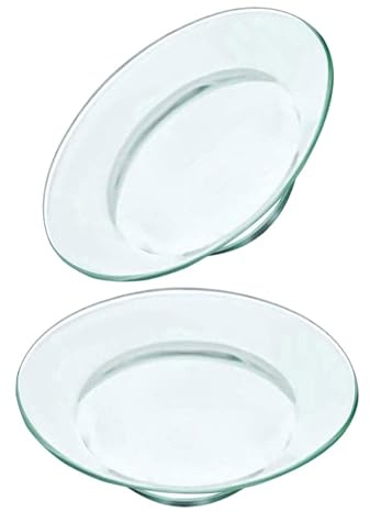 EXAOMBLE 2pièces Coupelle De Rechange Pour Brûleur à Cire Verre Transparent Pour Fondants à Cire Et Huiles Essentielles Avec Plateau Intérieur Pour Protection Et Décoration