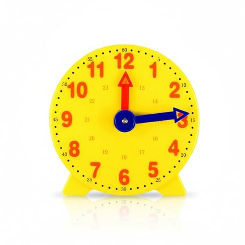 Hopzab Learning Clock – 24-hour educational clock, 10 cm / 4 inches. An educational time-learning model suitable for maths lessons in the classroom and for use at home