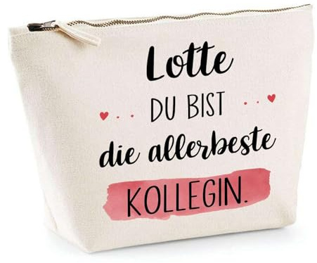 Kosmetiktasche Lotte allerbeste Kollegin- Schminktasche Geschenk für Chefin zum Ruhestand Abschied Geburtstag Wichteln